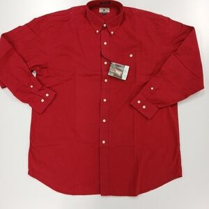 Men’s Cutter & Buck Maroon 100% Cotton Long Sleeves Shirt Size XL/TG 17.5" NWT!